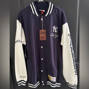 MITCHELL & NESS New York Yankees button up sweater size MT